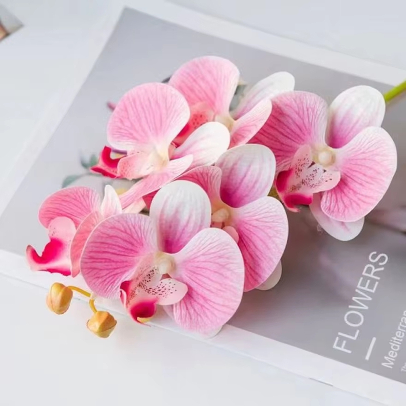 3D Artificial Flowers Plastic  - Orchid Phalaenopsis 评论和价格