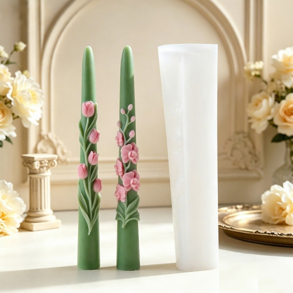 Long Pole Flower Taper Candle  - Orchid Phalaenopsis 评论和价格