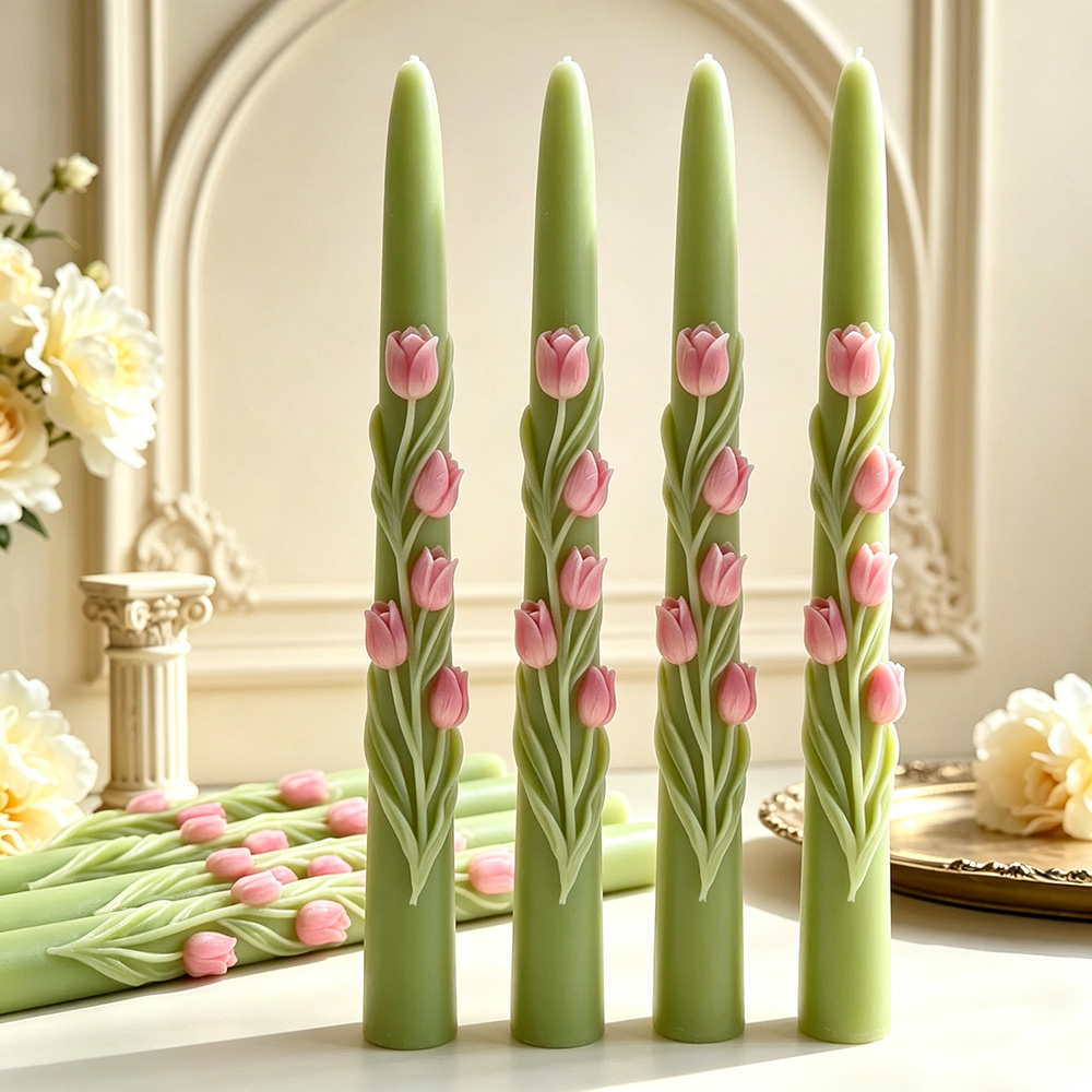 Long Pole Flower Taper Candle  - Orchid Phalaenopsis 评论和价格