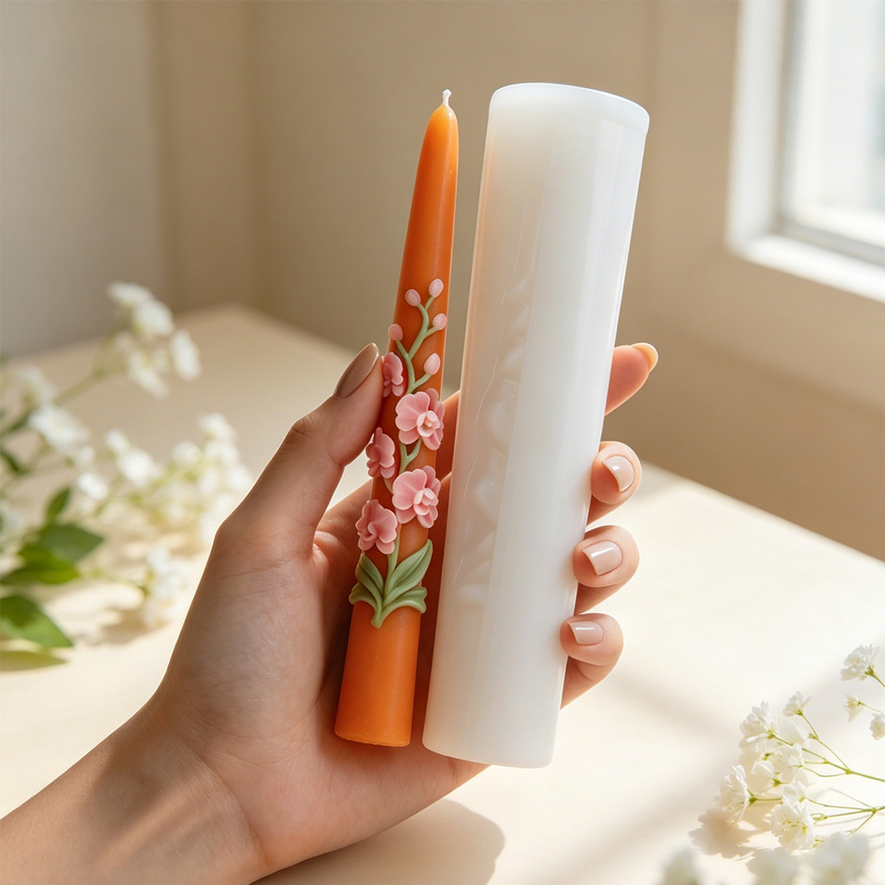Long Pole Flower Taper Candle  - Orchid Phalaenopsis 评论和价格