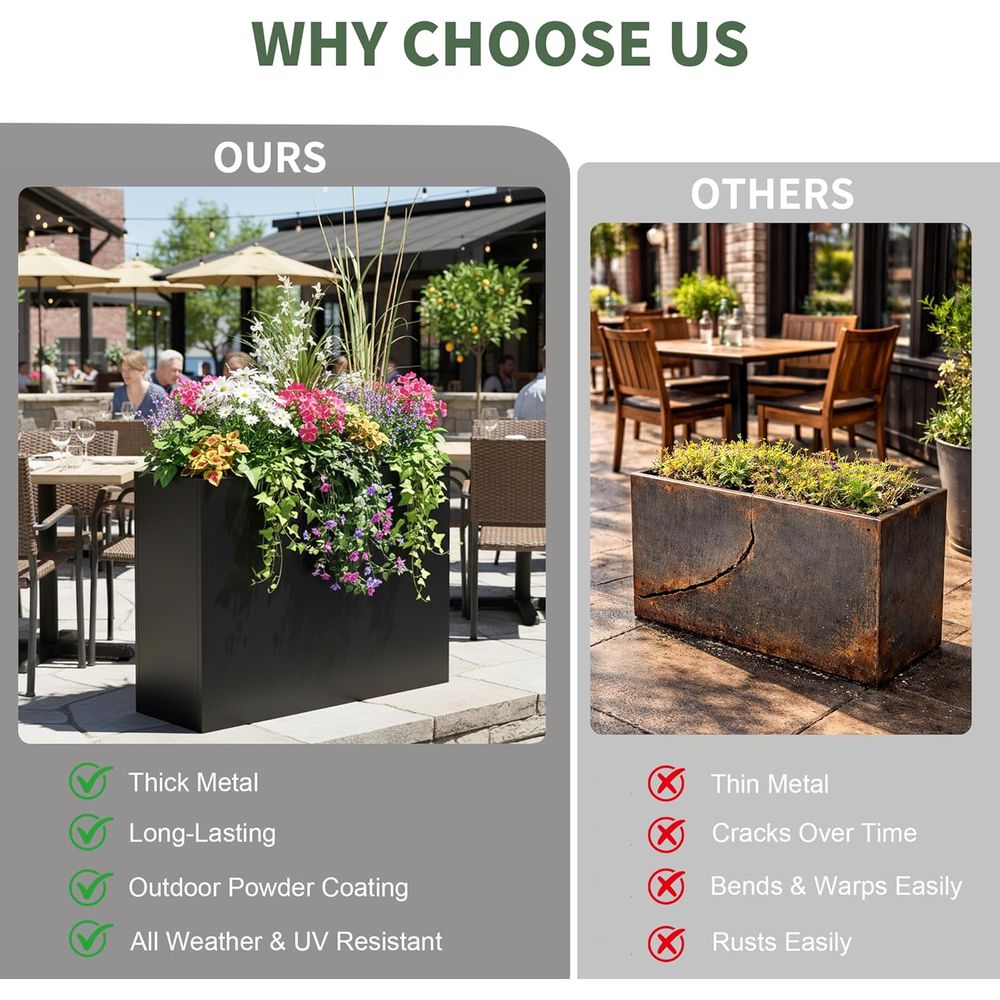 Large Outdoor Metal Planter, 3 - Plants X 评论和价格