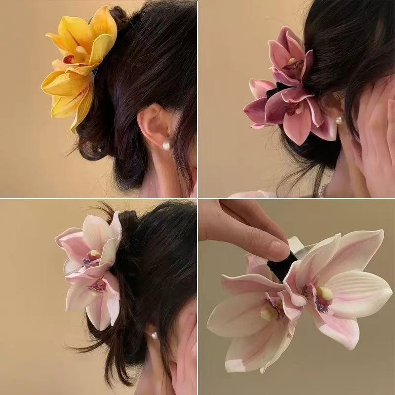 Large Orchid Flower Hair Claw  - Orchid Phalaenopsis 评论和价格